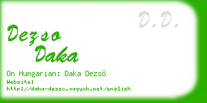 dezso daka business card